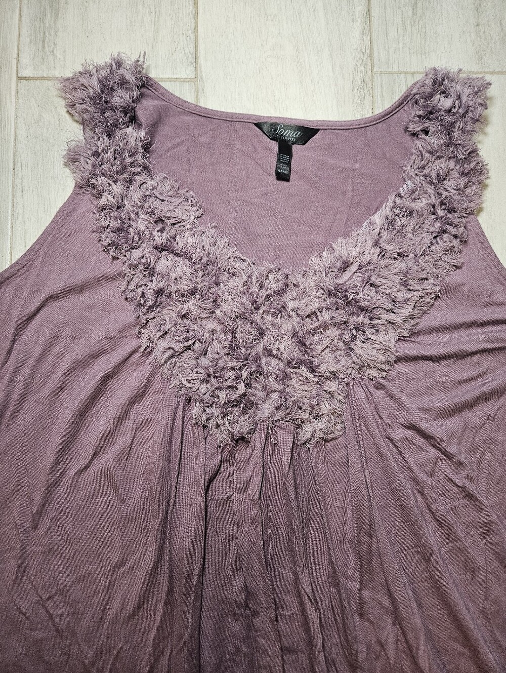 Sonoma Sleeveless V-Neck Tank with Textured Fringe Trim